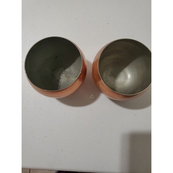 COPPERCRAFT GUILD ROLY PLANTER CANDLEHOLDER COPPER CUPS Set Of 2 - Picture 4 of 9